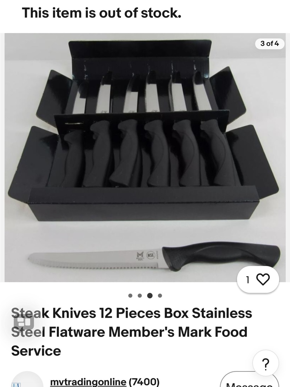 Member's Mark Stainless Steak Knife Set in Black